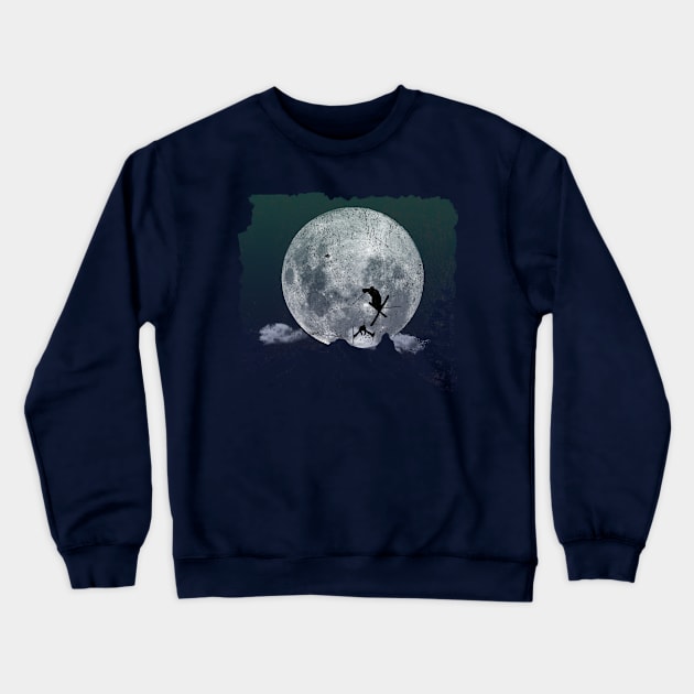 Skiing Freestyle - Green Hue Crewneck Sweatshirt by MerlinArt